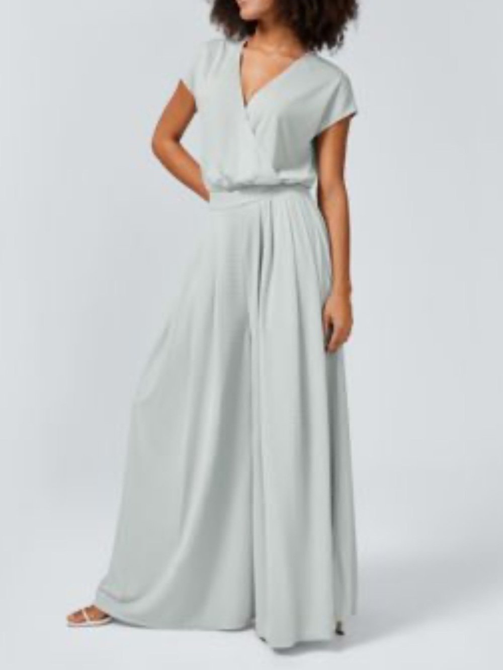 Halara Gray Wide Leg Waffle Jumpsuit Size Medium